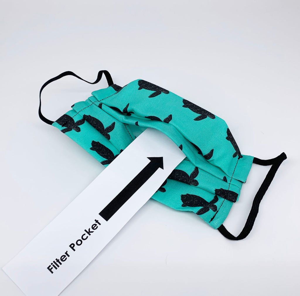 Sea Turtle Face Mask with filter pocket