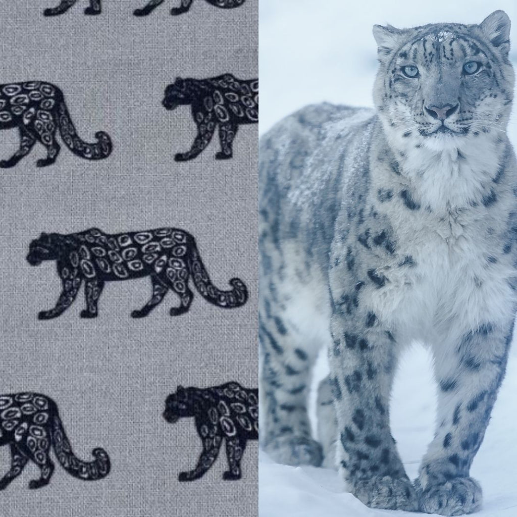 Snow leopard print fabric