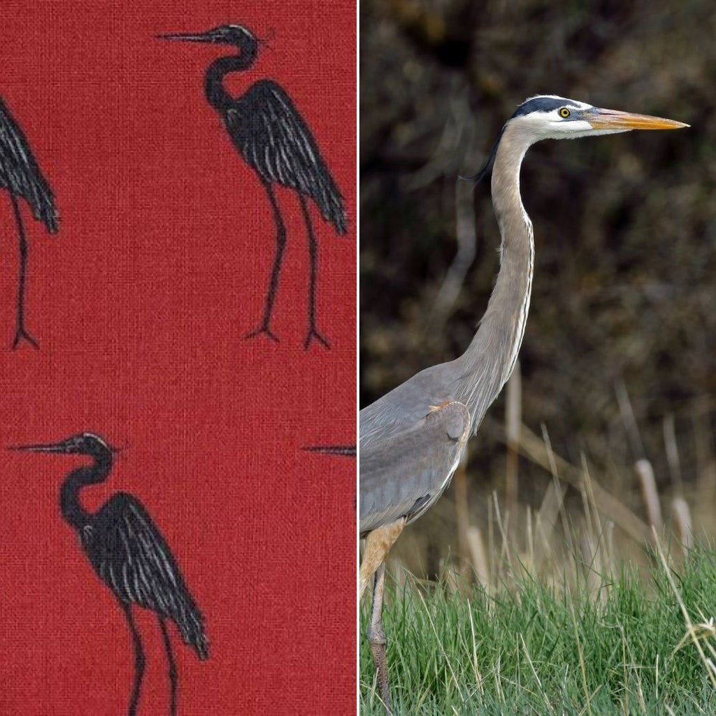 great blue heron fabric