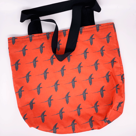 macaw tote bag in red by wendy barnes design